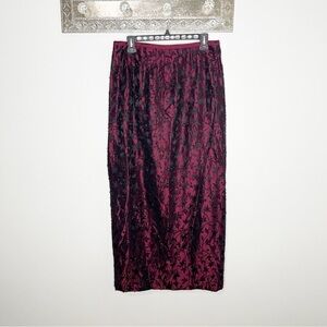 JS Collections Maroon Red Black Beaded Fancy Maxi Formal Skirt Size 10
